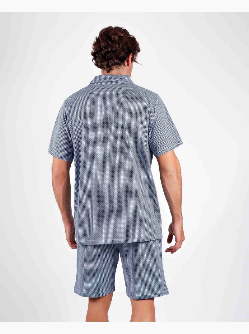 Pyjama ouvert à manches courtes pour homme ADMAS CLASSIC Mercury Bleu - Kiabi