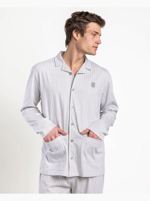 Pyjama ouvert à manches longues ADMAS CLASSIC pour homme - Kiabi
