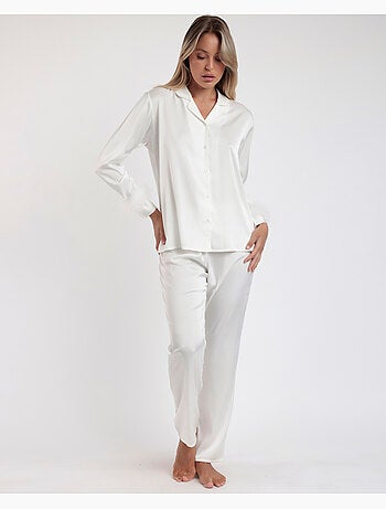 Pyjama ouvert à manches longues avec plumes Marabu Luxe pour femme ADMAS LUXURY