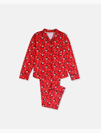 Pyjama ouvert à manches longues Disney Mickey Noël pour fille