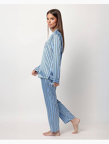 Pyjama ouvert à manches longues en satin pour femme ADMAS CLASSIC