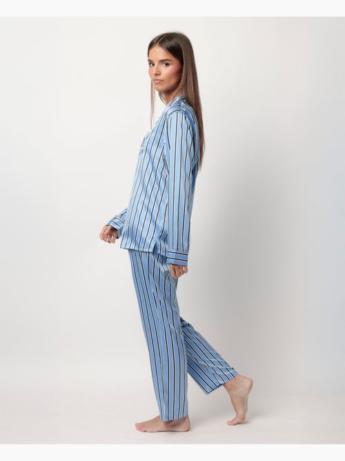 Pyjama ouvert à manches longues en satin pour femme ADMAS CLASSIC - Kiabi Pyjama ouvert à manches longues en satin pour femme ADMAS CLASSIC - Kiabi