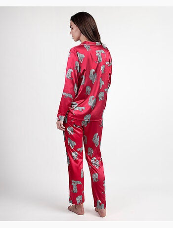Pyjama ouvert à manches longues en satin pour femme ADMAS LUXURY Jungle Fever