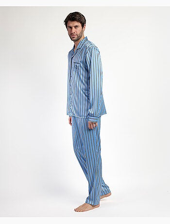Pyjama ouvert à manches longues en satin pour homme ADMAS CLASSIC