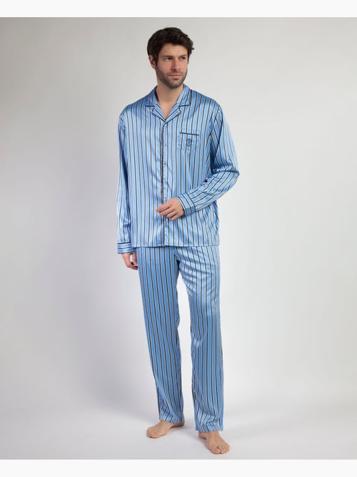 Pyjama ouvert à manches longues en satin pour homme ADMAS CLASSIC - Kiabi