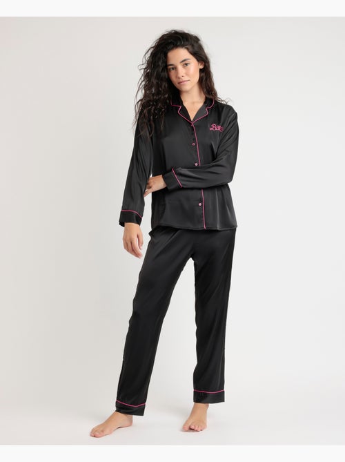 Pyjama ouvert à manches longues en satin vintage pour femme BARBIE - Kiabi Pyjama ouvert à manches longues en satin vintage pour femme BARBIE - Kiabi