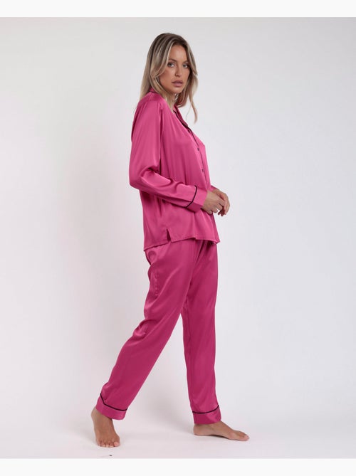 Pyjama ouvert à manches longues en satin vintage pour femme BARBIE - Kiabi