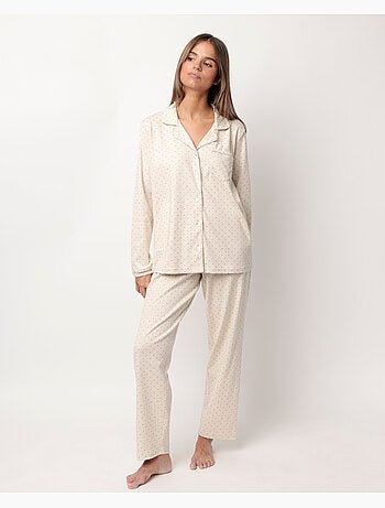 Pyjama ouvert à manches longues et pois bio pour femme ADMAS CLASSIC