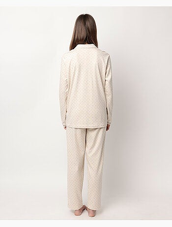 Pyjama ouvert à manches longues et pois bio pour femme ADMAS CLASSIC