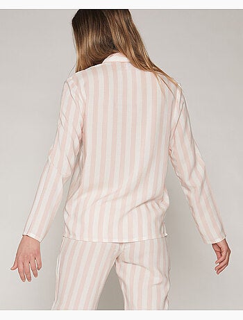 Pyjama ouvert à manches longues et rayures classiques pour femme ADMAS CLASSIC