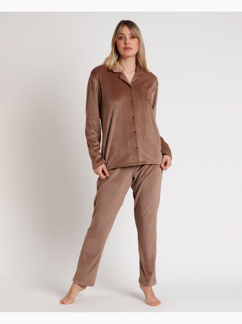 Pyjama ouvert à manches longues et rayures pour femme ADMAS CLASSIC - Kiabi Pyjama ouvert à manches longues et rayures pour femme ADMAS CLASSIC - Kiabi