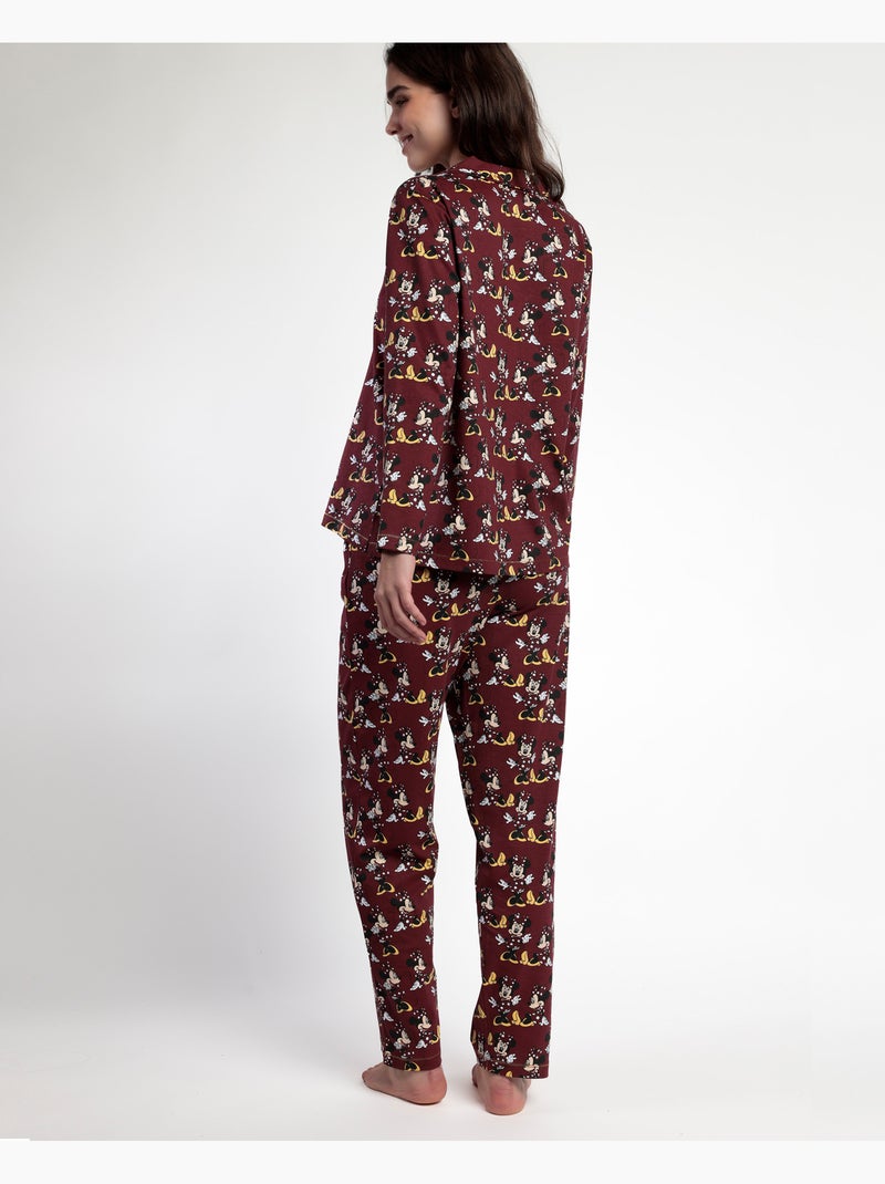 Pyjama ouvert à manches longues Minnie Mouse pour femme DISNEY Bordeaux - Kiabi