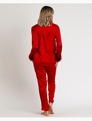 Pyjama ouvert à manches longues pour femme ADMAS CLASSIC avec plumes de Noël Marabu Luxe