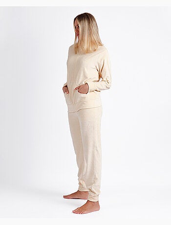 Pyjama ouvert à manches longues pour femme ADMAS, en velours double doux