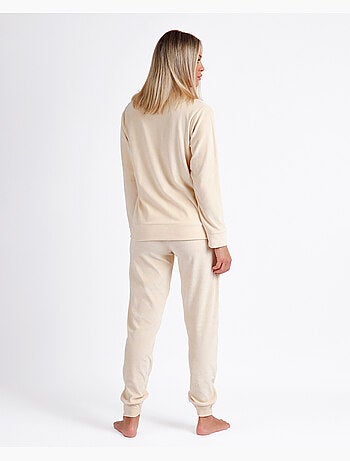 Pyjama ouvert à manches longues pour femme ADMAS, en velours double doux