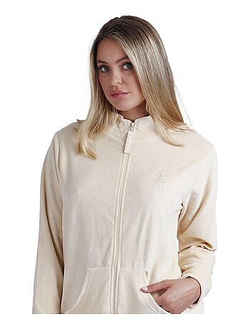 Pyjama ouvert à manches longues pour femme ADMAS, en velours double doux