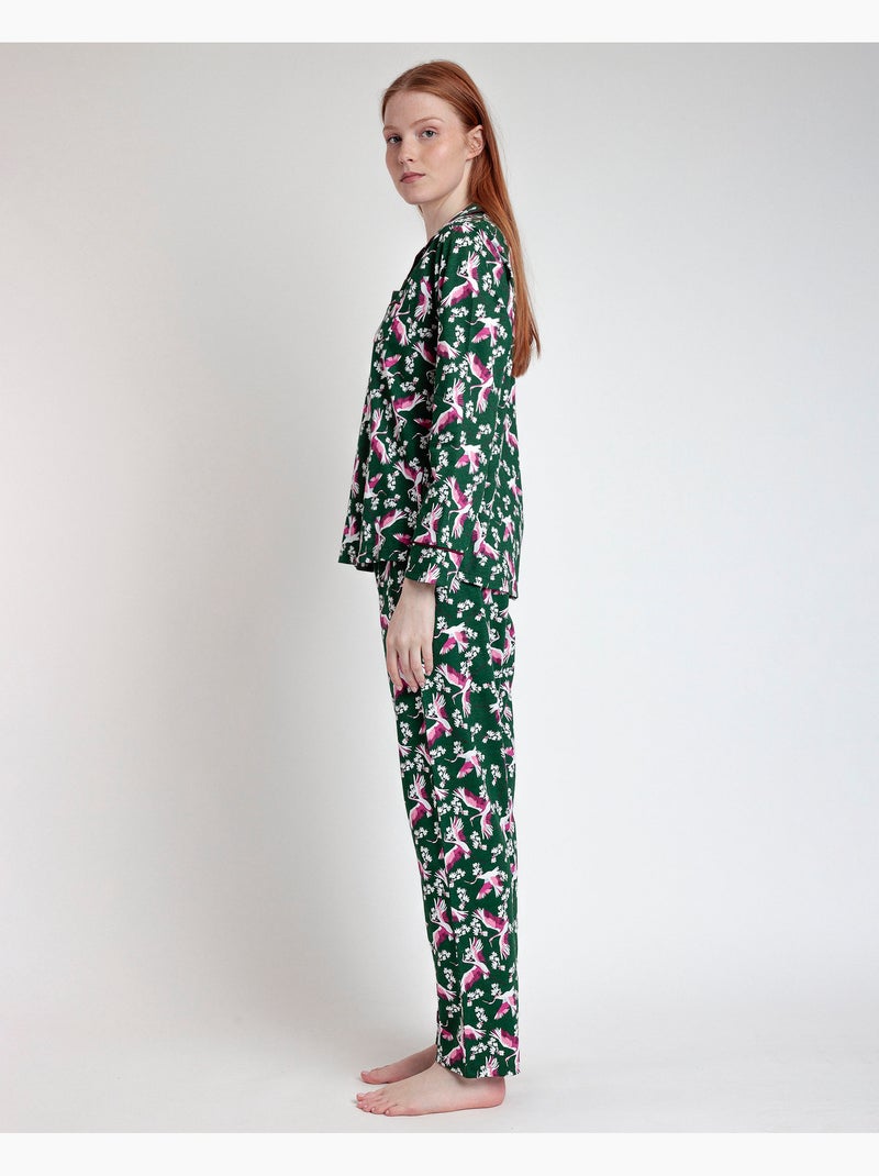Pyjama ouvert à manches longues pour femme ADMAS GARDEN Wild Nature Vert - Kiabi