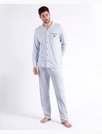 Pyjama ouvert à manches longues pour homme ADMAS CLASSIC, motif rayures et pois