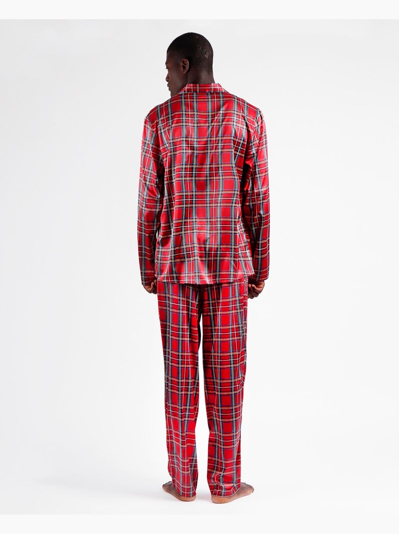 Pyjama ouvert à manches longues pour homme ADMAS CLASSIC, style écossais Rouge - Kiabi