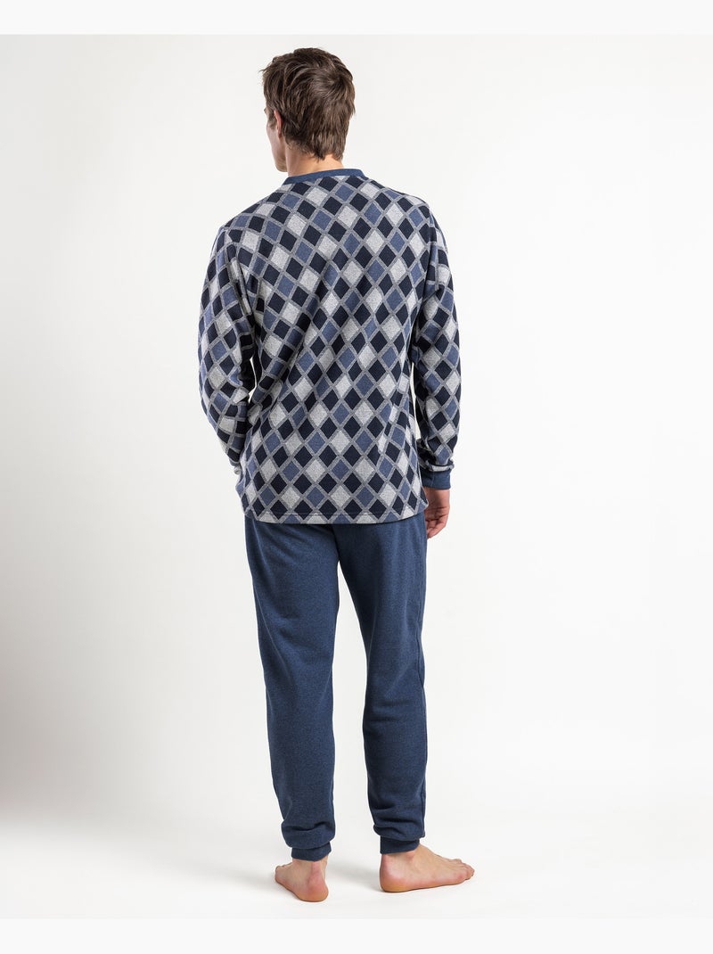 Pyjama ouvert à manches longues pour homme ADMAS MAGNIFICENT avec diamants Bleu - Kiabi