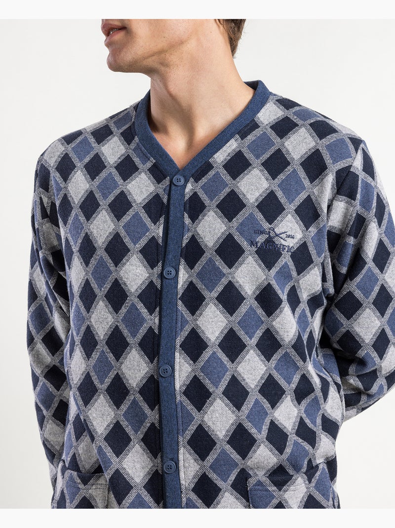 Pyjama ouvert à manches longues pour homme ADMAS MAGNIFICENT avec diamants Bleu - Kiabi