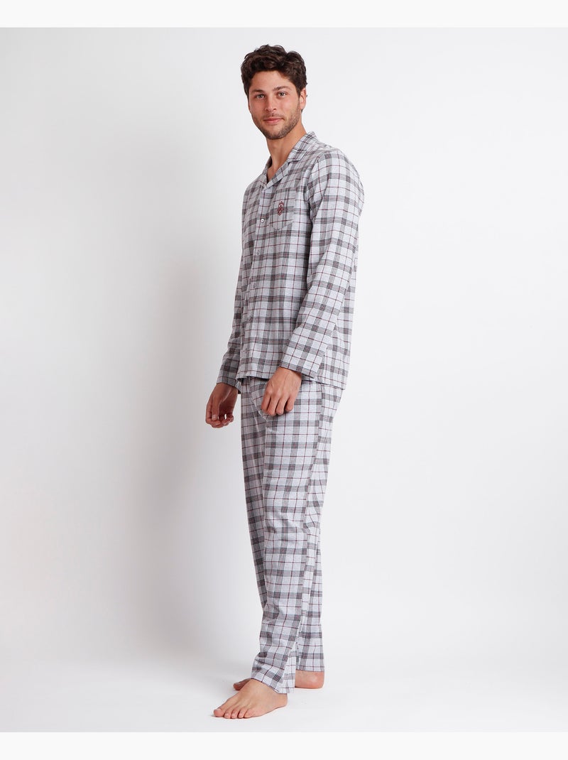 Pyjama ouvert à manches longues style grenat ADMAS CLASSIC pour homme Gris chiné - Kiabi