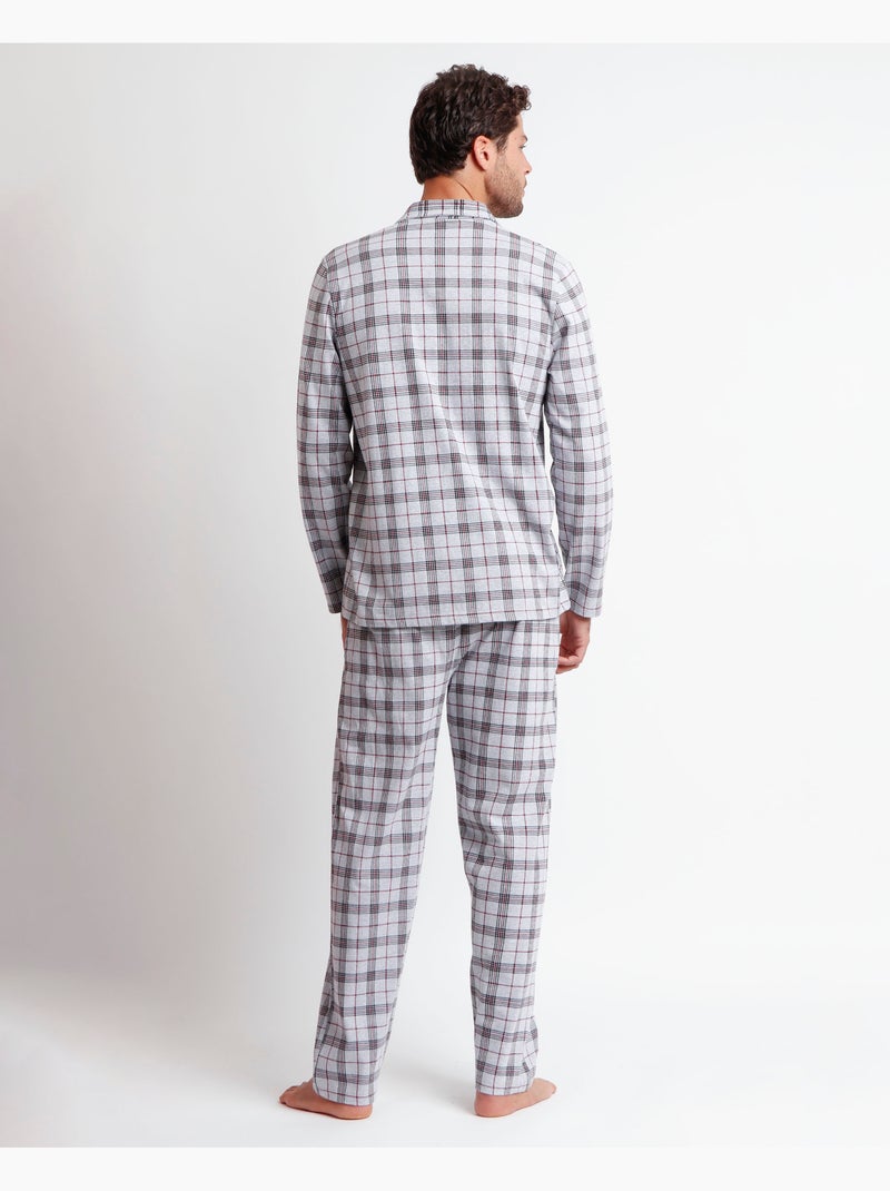 Pyjama ouvert à manches longues style grenat ADMAS CLASSIC pour homme Gris chiné - Kiabi