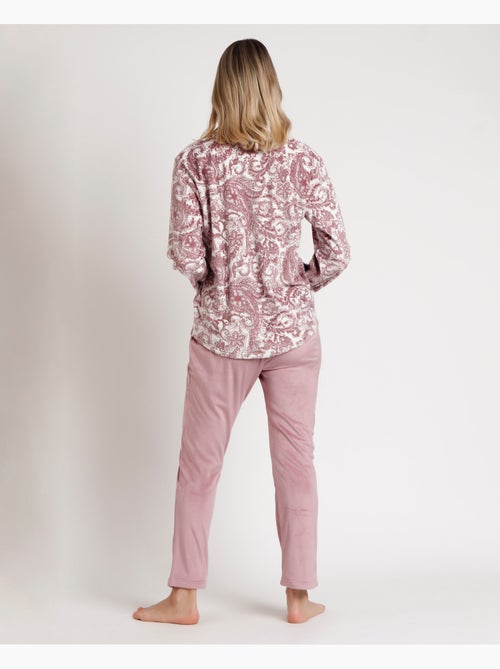 Pyjama ouvert en velours et cachemire à manches longues pour femme ADMAS CLASSIC - Kiabi Pyjama ouvert en velours et cachemire à manches longues pour femme ADMAS CLASSIC - Kiabi