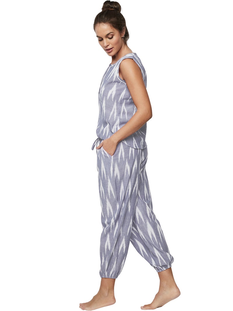 Pyjama pantacourt débardeur HOMEWEAR P101 Bleu - Kiabi