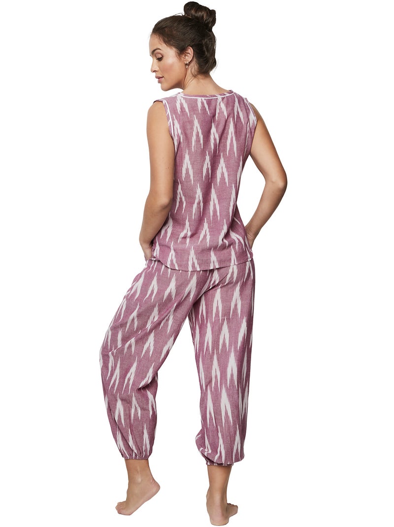 Pyjama pantacourt débardeur HOMEWEAR P101 Violet - Kiabi