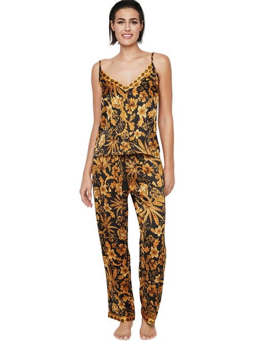 Pyjama pantalon caraco débardeur P117 ACANTHUS - Kiabi