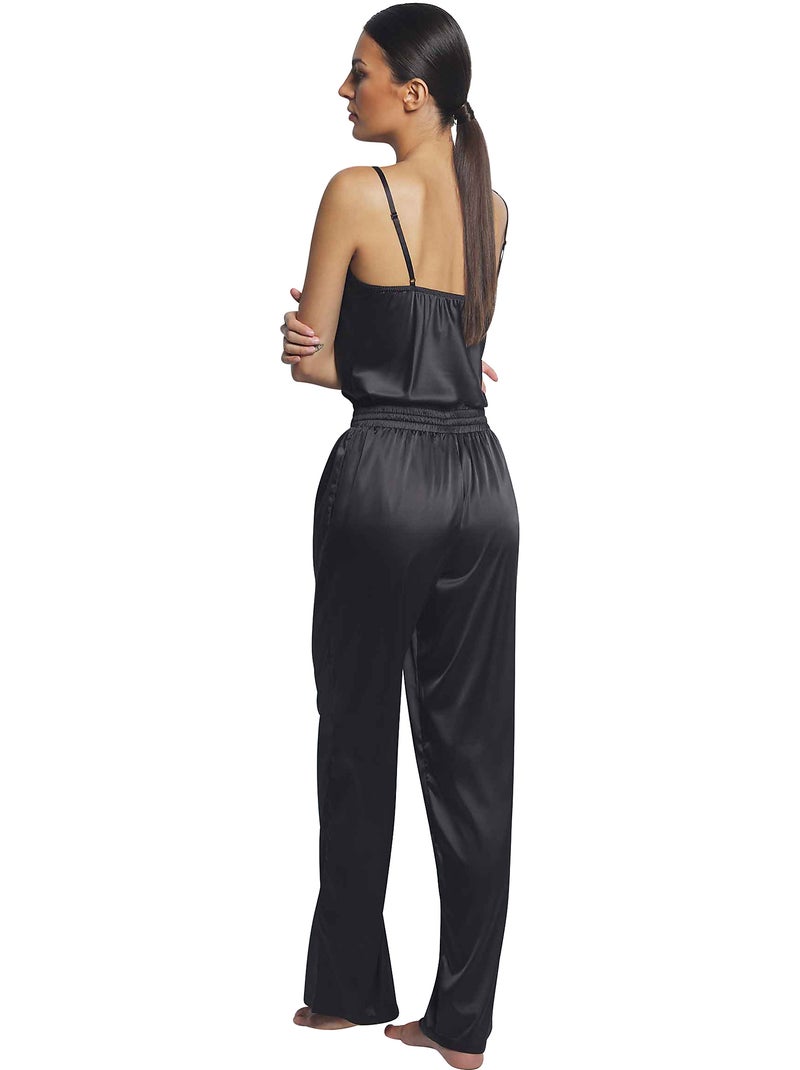 Pyjama pantalon caraco Sofisticada Noir - Kiabi