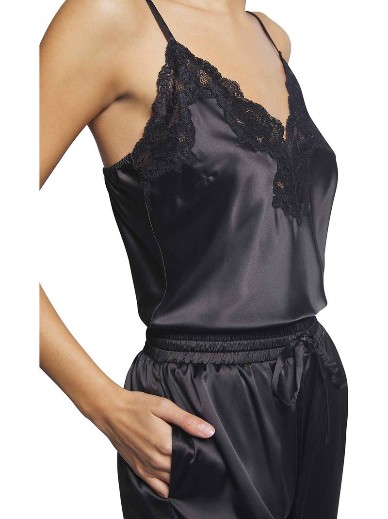 Pyjama pantalon caraco Sofisticada Noir - Kiabi