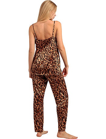 Pyjama pantalon caraco uni skin luxe