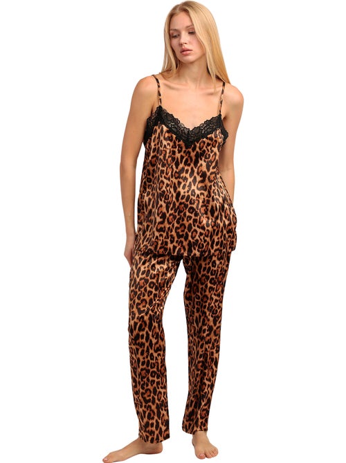 Pyjama pantalon caraco uni skin luxe - Kiabi Pyjama pantalon caraco uni skin luxe - Kiabi