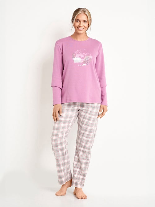 Pyjama pantalon chaud coton flanelle carreaux - Afibel - Kiabi Pyjama pantalon chaud coton flanelle carreaux - Afibel - Kiabi