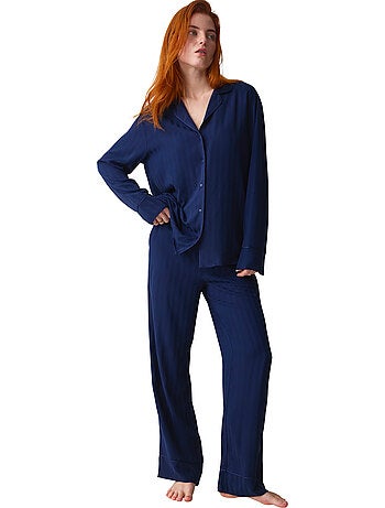 Pyjama pantalon chemise amourette jacquard