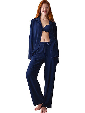 Pyjama pantalon chemise amourette jacquard
