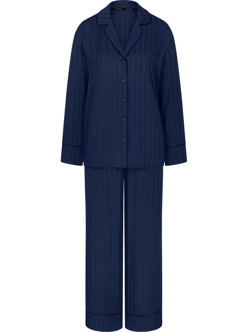 Pyjama pantalon chemise amourette jacquard - Kiabi
