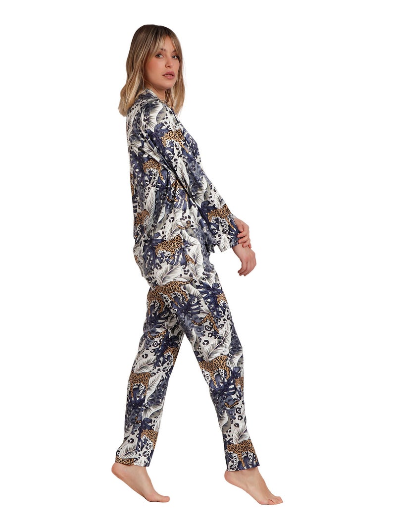 Pyjama pantalon chemise Luxury Leopard Multicolore - Kiabi