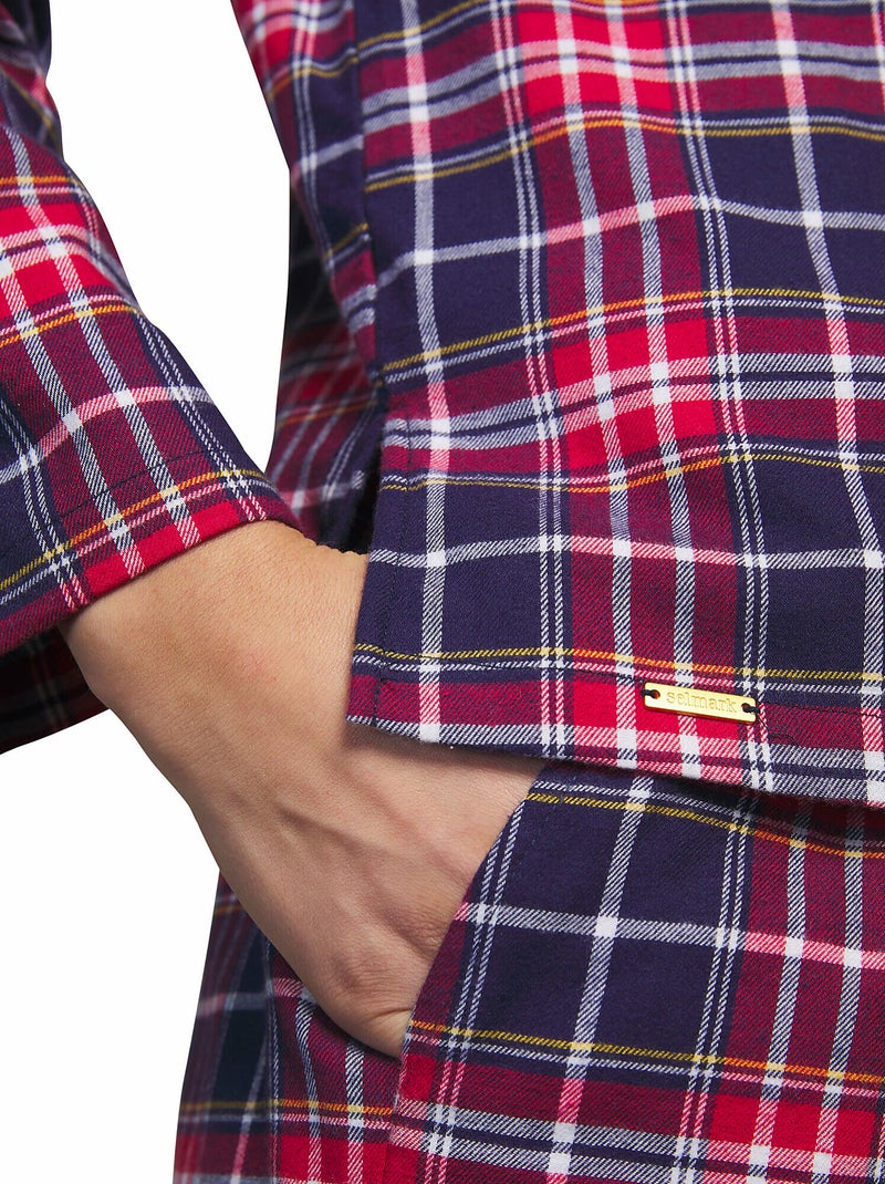 Pyjama pantalon chemise manches longues Big Family Bleu marine - Kiabi