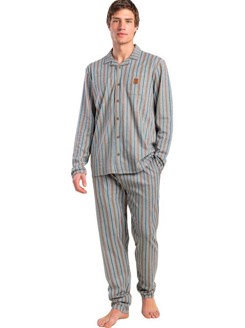 Pyjama pantalon chemise manches longues caribou - Kiabi