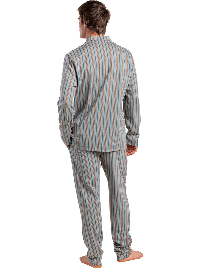 Pyjama pantalon chemise manches longues caribou Vert - Kiabi