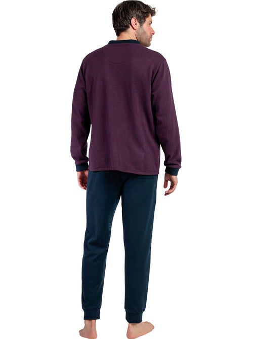 Pyjama pantalon chemise manches longues Claret - Kiabi Pyjama pantalon chemise manches longues Claret - Kiabi