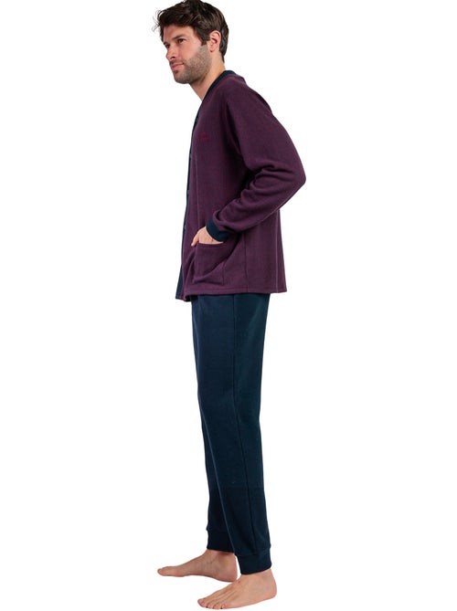 Pyjama pantalon chemise manches longues Claret - Kiabi Pyjama pantalon chemise manches longues Claret - Kiabi