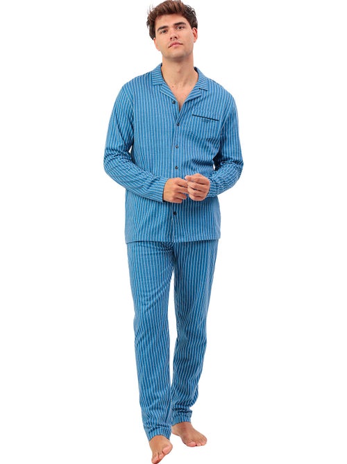 Pyjama pantalon chemise manches longues Classic Stripes - Kiabi