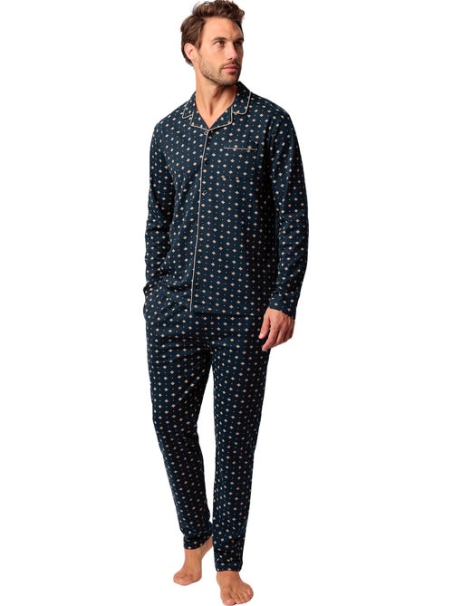 Pyjama pantalon chemise manches longues Classic Tie - Kiabi Pyjama pantalon chemise manches longues Classic Tie - Kiabi
