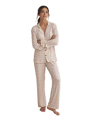 Pyjama pantalon chemise manches longues ETNICA