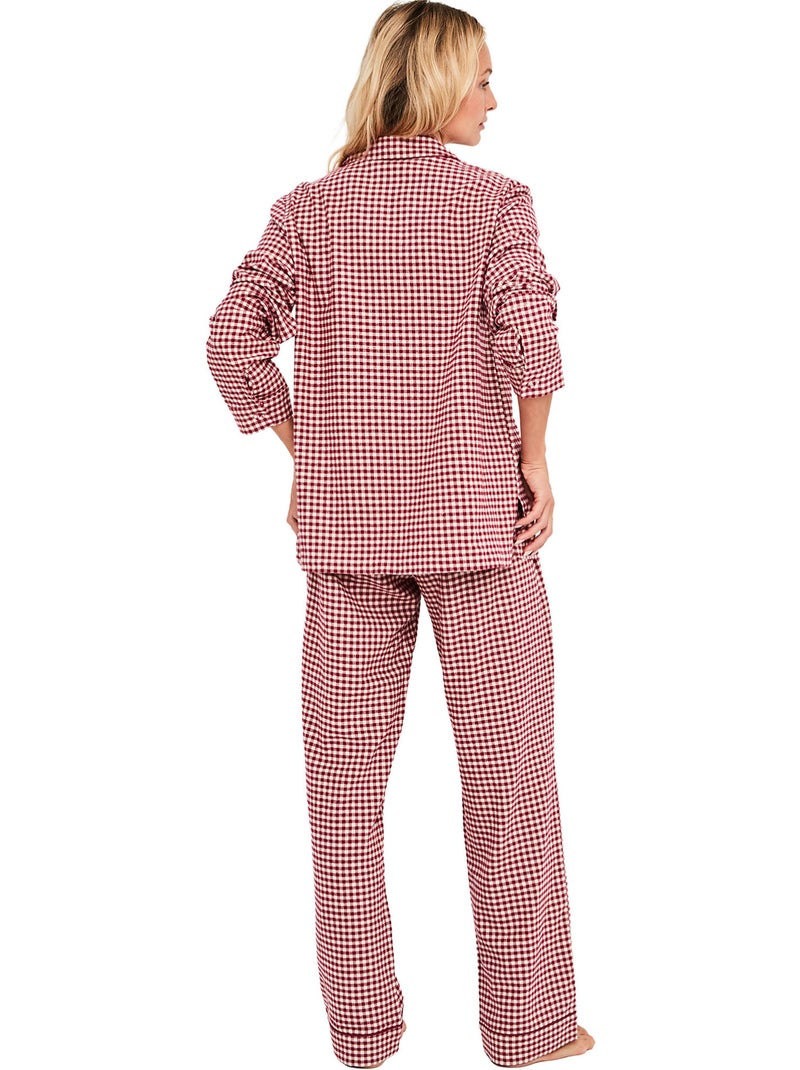 Pyjama pantalon chemise manches longues french twin Bordeaux - Kiabi