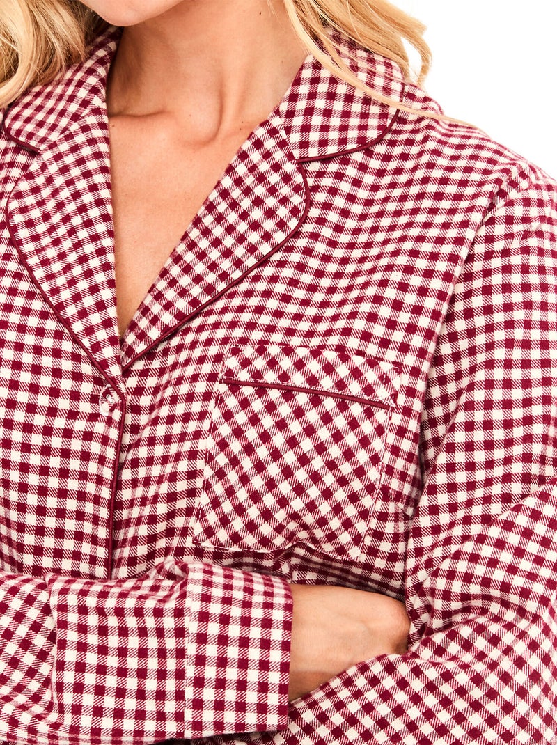 Pyjama pantalon chemise manches longues french twin Bordeaux - Kiabi